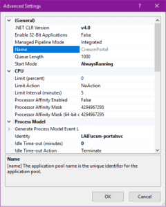 Cireson portal v11.6: configure IIS settings