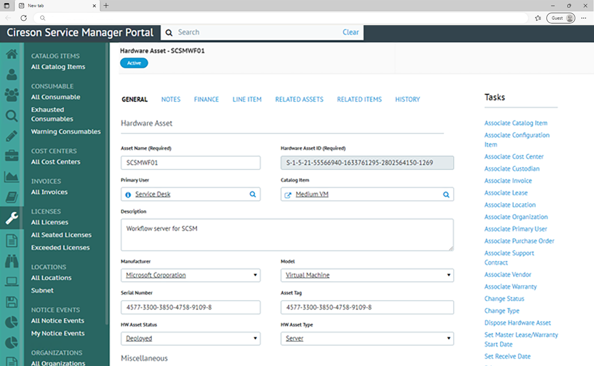 Service Manager Portal 5 Asset Mgmt In Browser