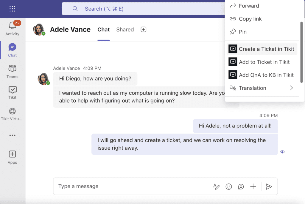 1 Create a Ticket in Tikit