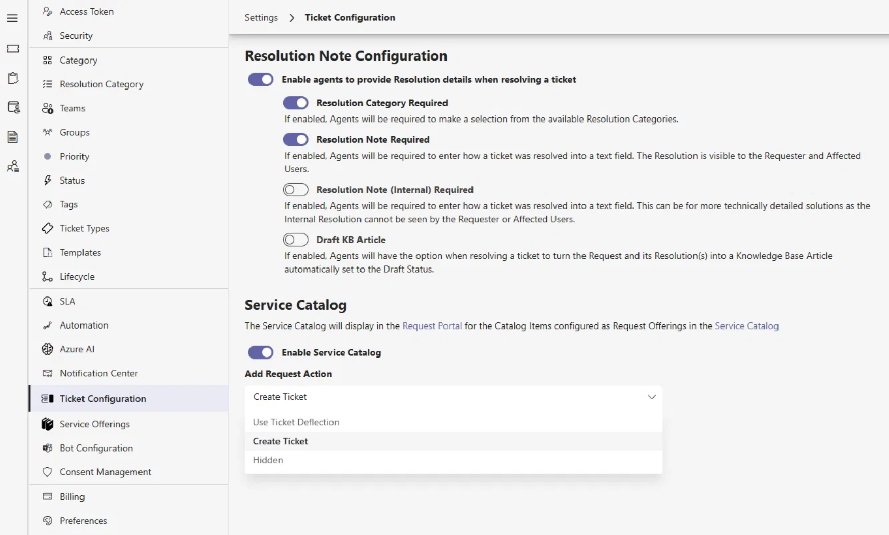 Introducing Visual Service Catalog 6 ticket configuration