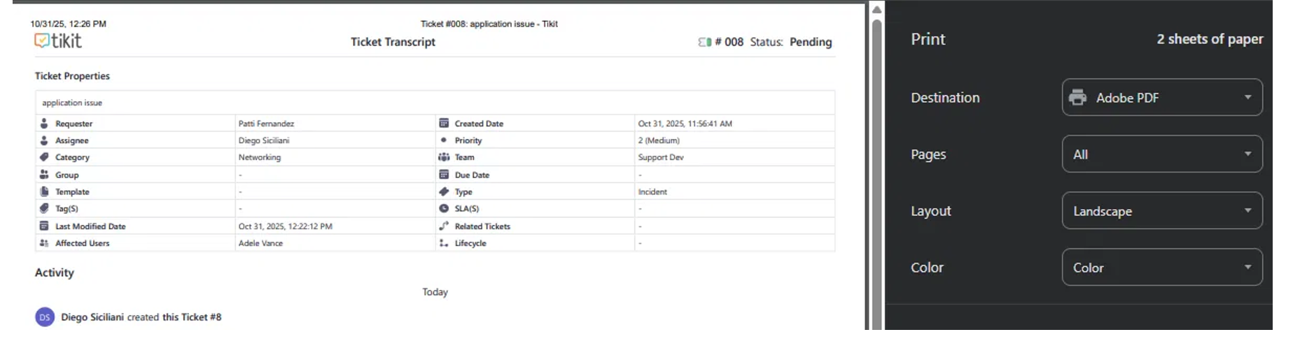 11 new ticket print layout from Tikit