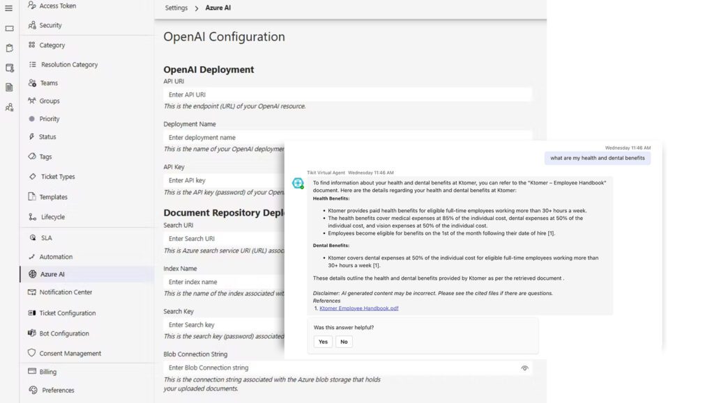 OpenAi Azure with Tikit
