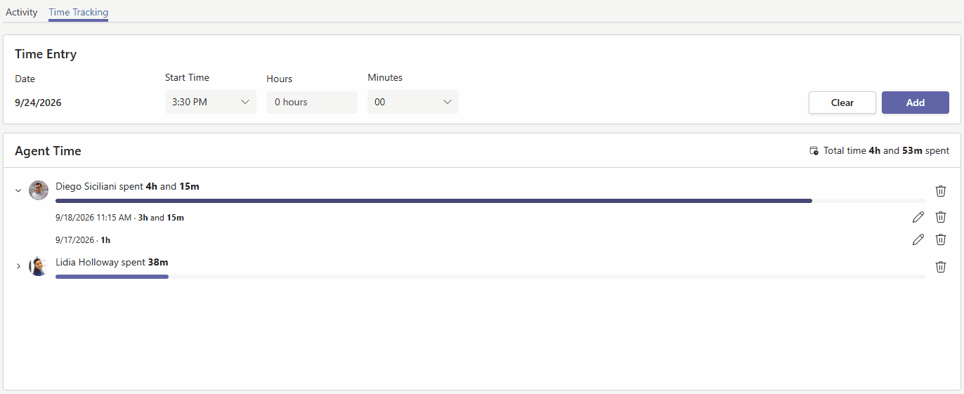 Adding a time entry to a Tikit ticket